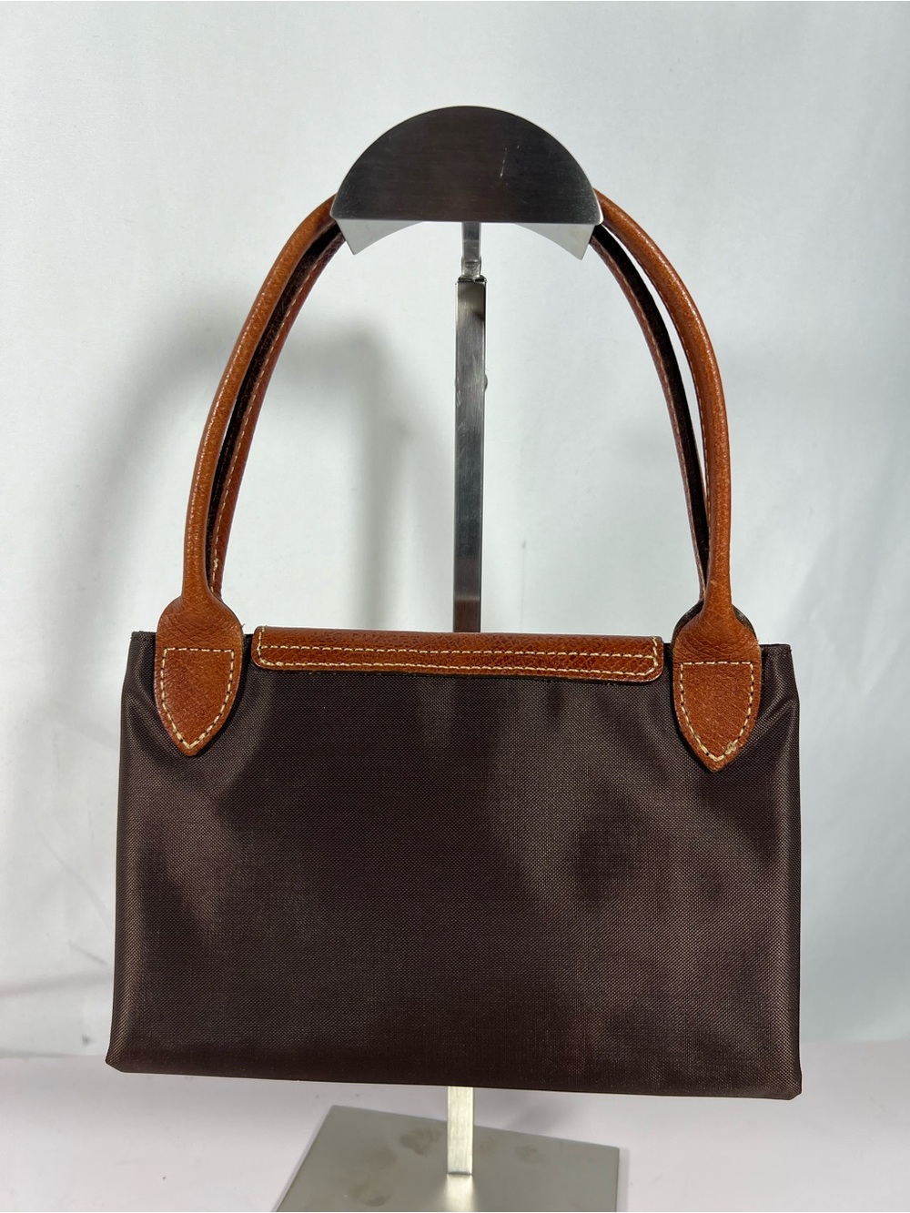 3091: Longchamp Le Pliage Brown Nylon Foldable Tote Bag Large - Picture 2 of 10